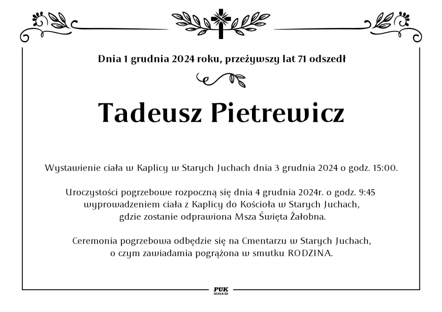 Tadeusz Pietrewicz - nekrolog